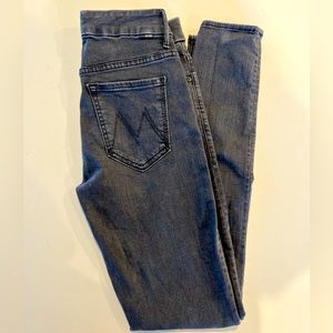 MOTHER “the looker” high waisted skinny charcoal denim, worn 2x